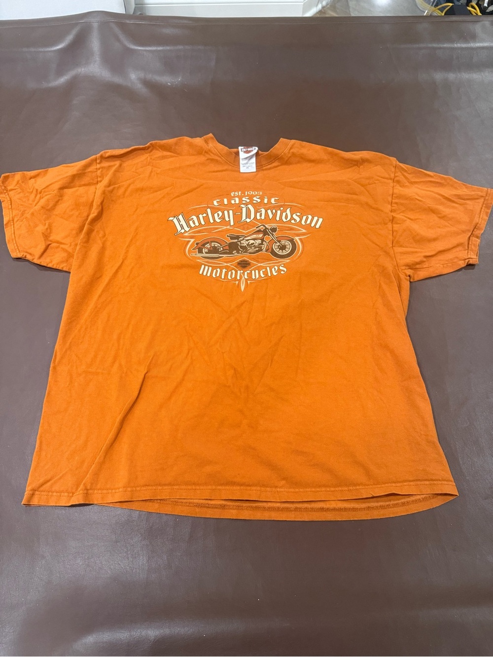 Harley-Davidson Orange Short Sleeve Graphic Tee